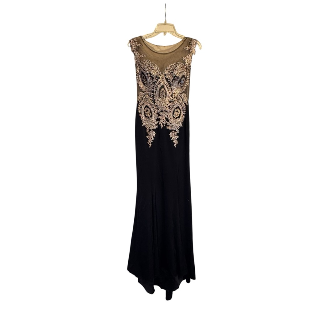 Cinderella Divine Gown 35 Illusion Bodice Gold Lace Crystals - Picture 4 of 15